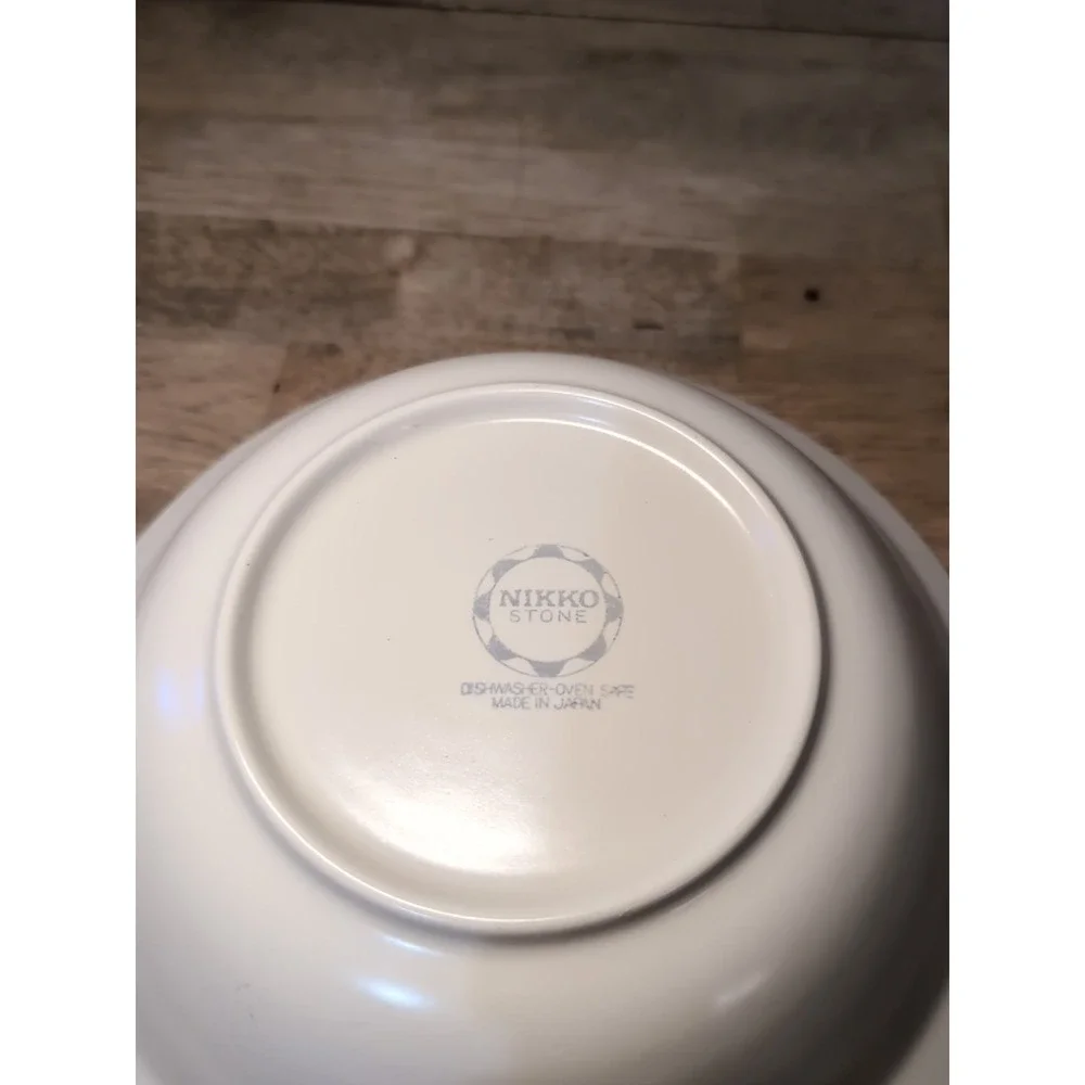 Vtg NIKKO Aztec Stone Dishwasher Oven Safe 8 7/8 Round Soup Bowl (Made In Japan)